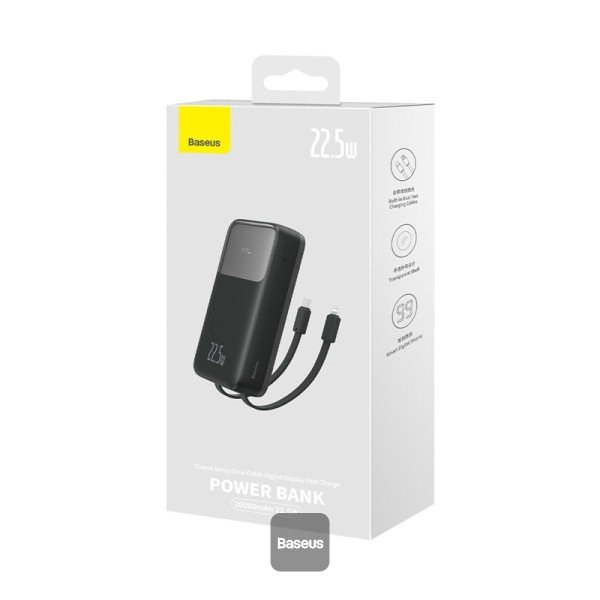Baseus Comet Series 20000mAh 22.5W Power Bank with Dual Cable