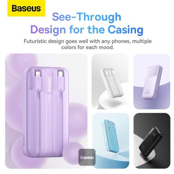 Baseus Comet Series 20000mAh 22.5W Power Bank with Dual Cable